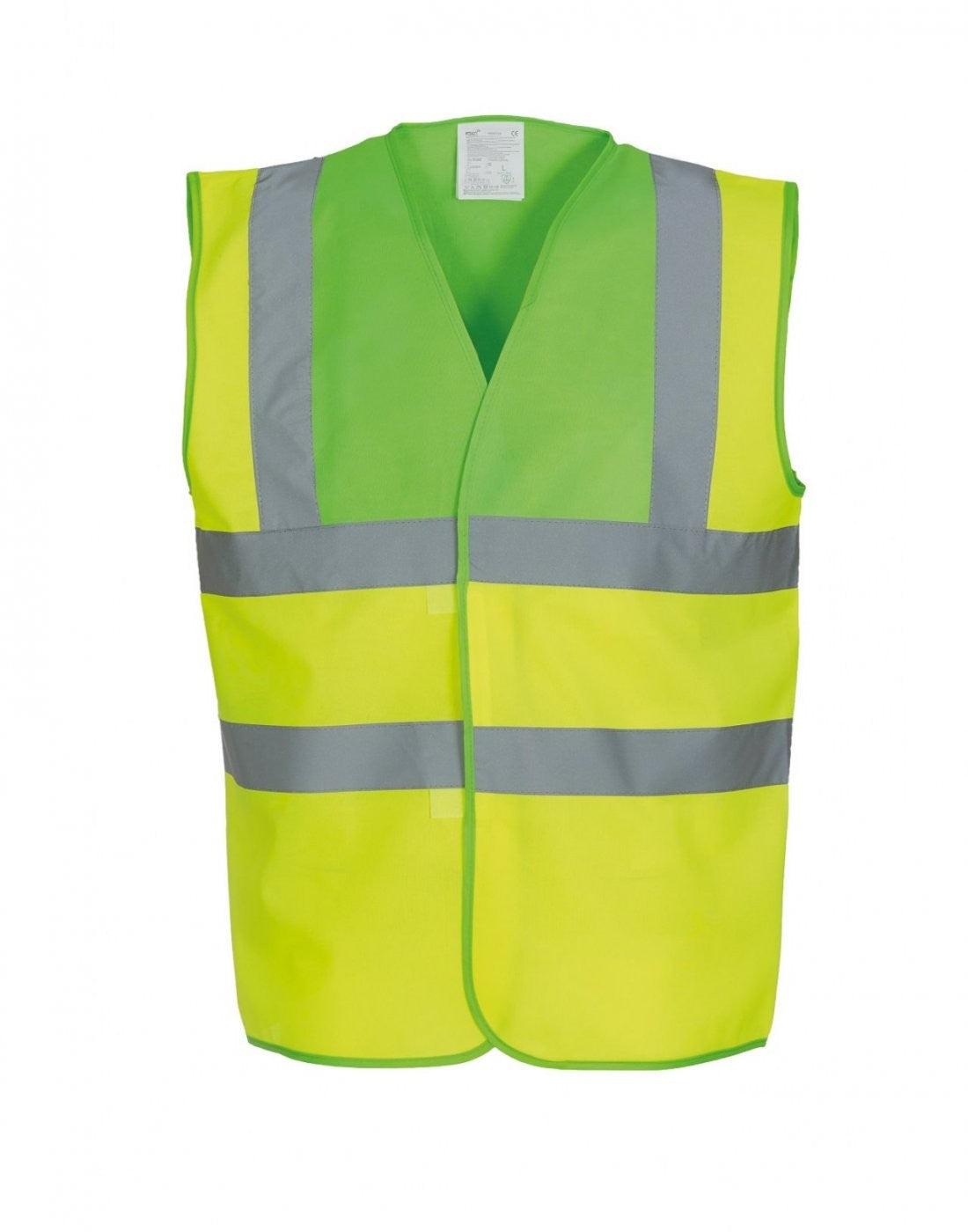 Hi-Vis Two Band And Braces Waistcoat | LIME YOKE/YELLOW