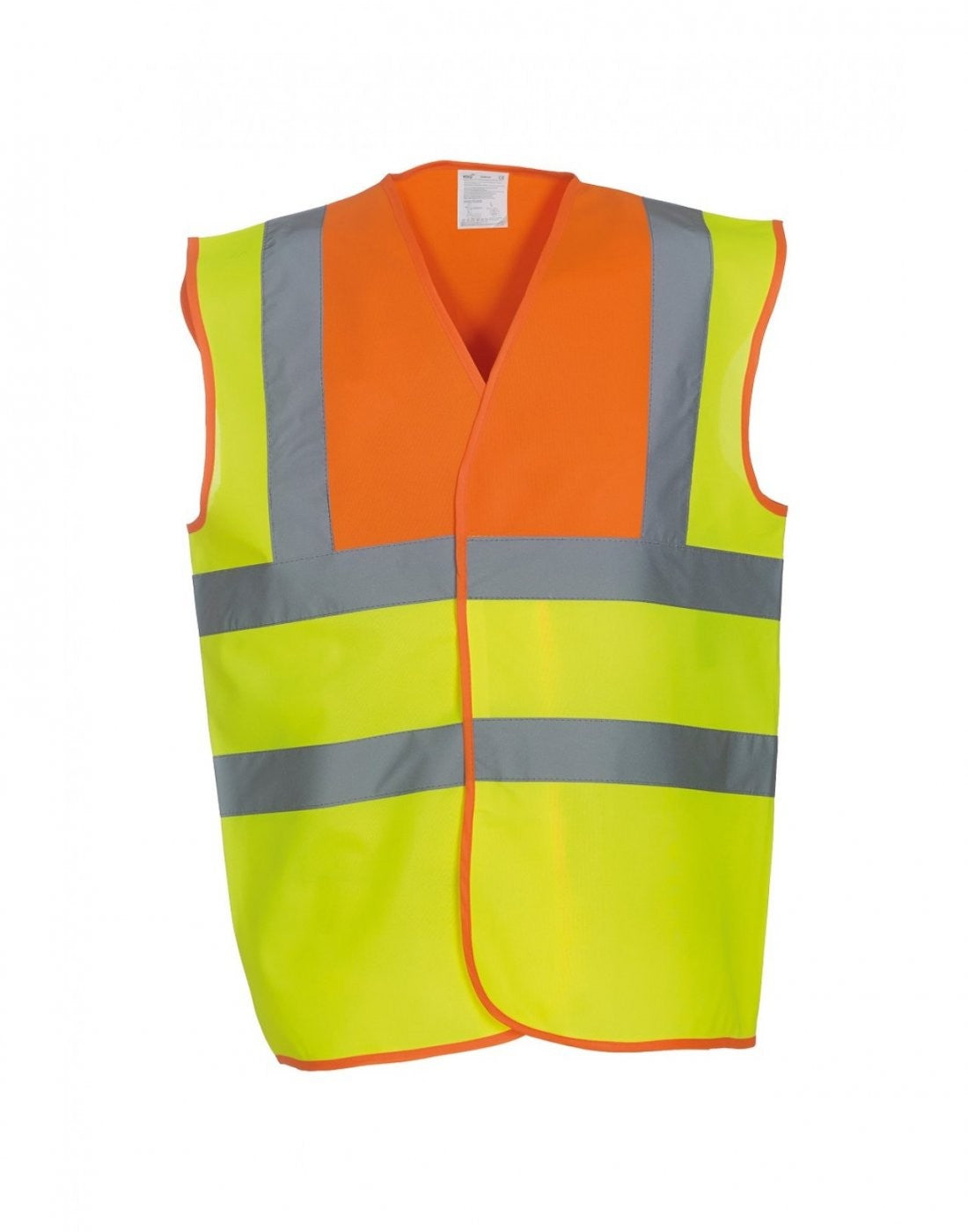 Hi-Vis Two Band And Braces Waistcoat | ORANGE YOKE/YELLOW