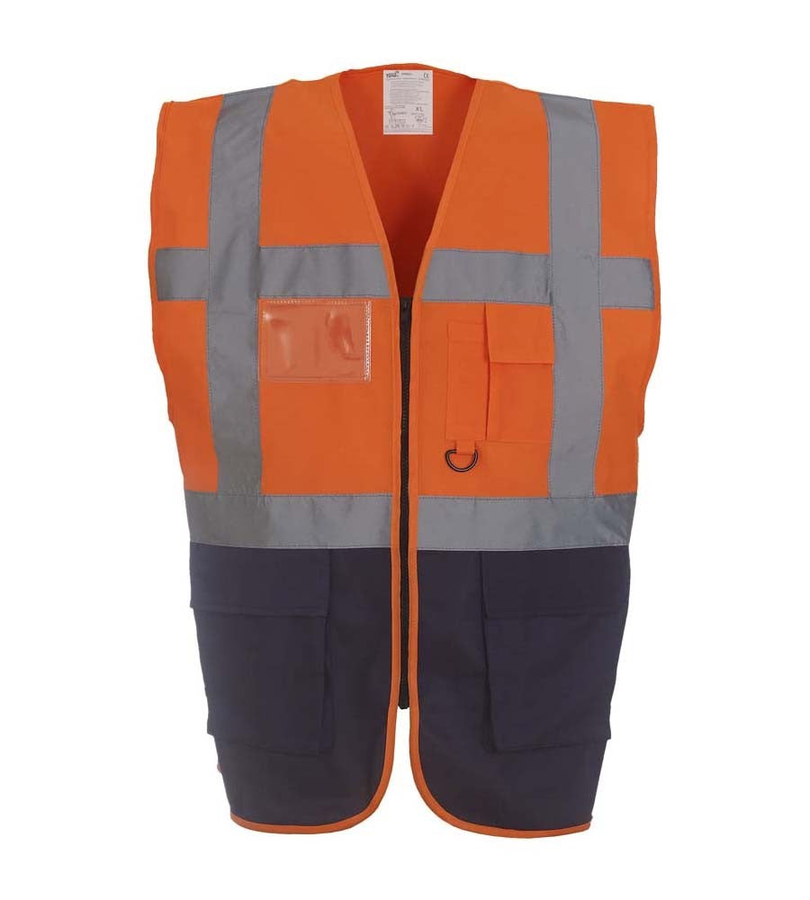 Multi-functional Executive Waistcoat | ORANGE/NAVY
