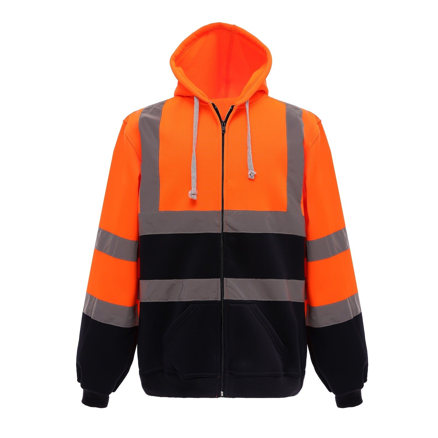 Hi-Vis Zip Hoodie | ORANGE/NAVY