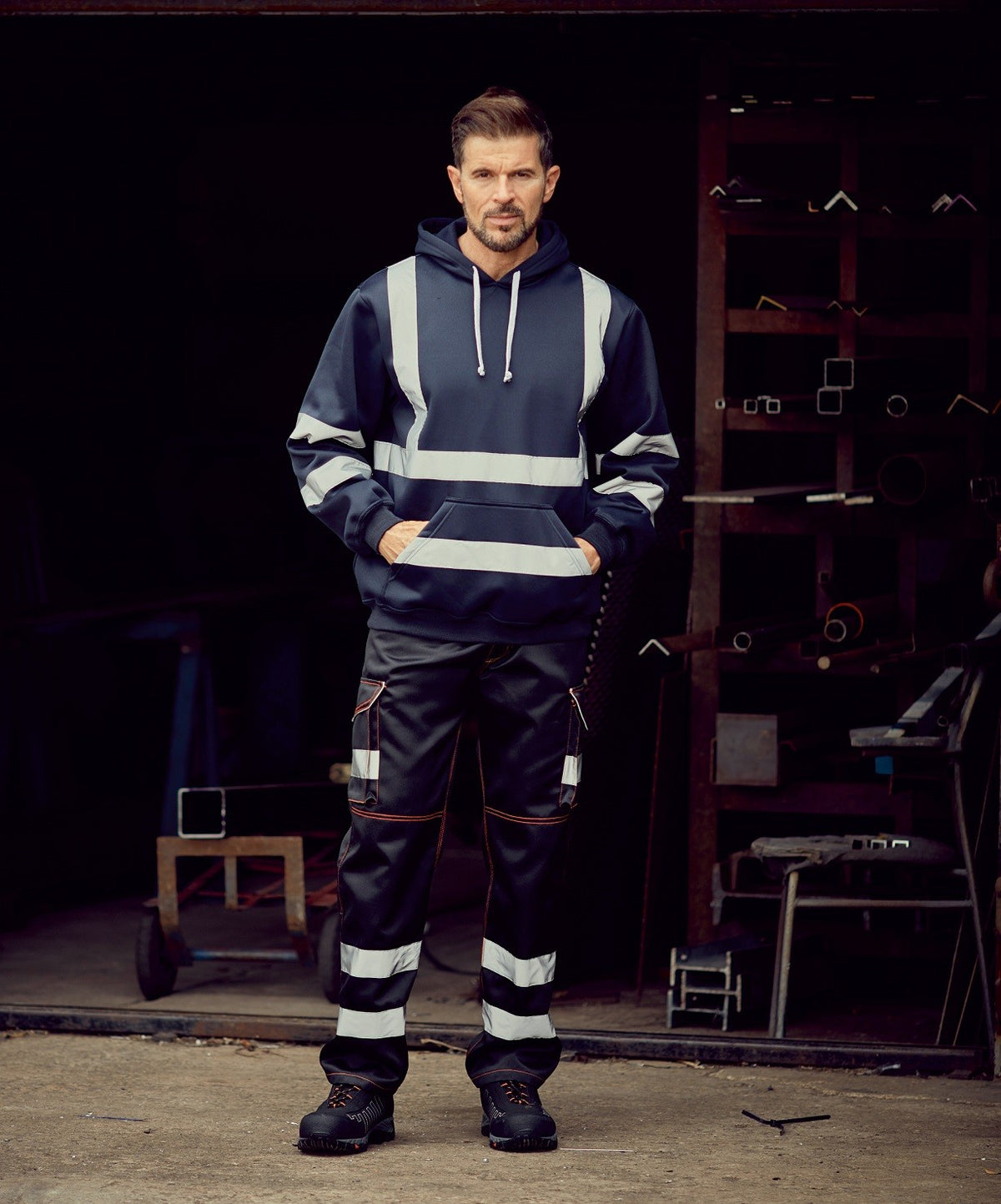 Hi-Vis Pull Over Hoodie | BLACK