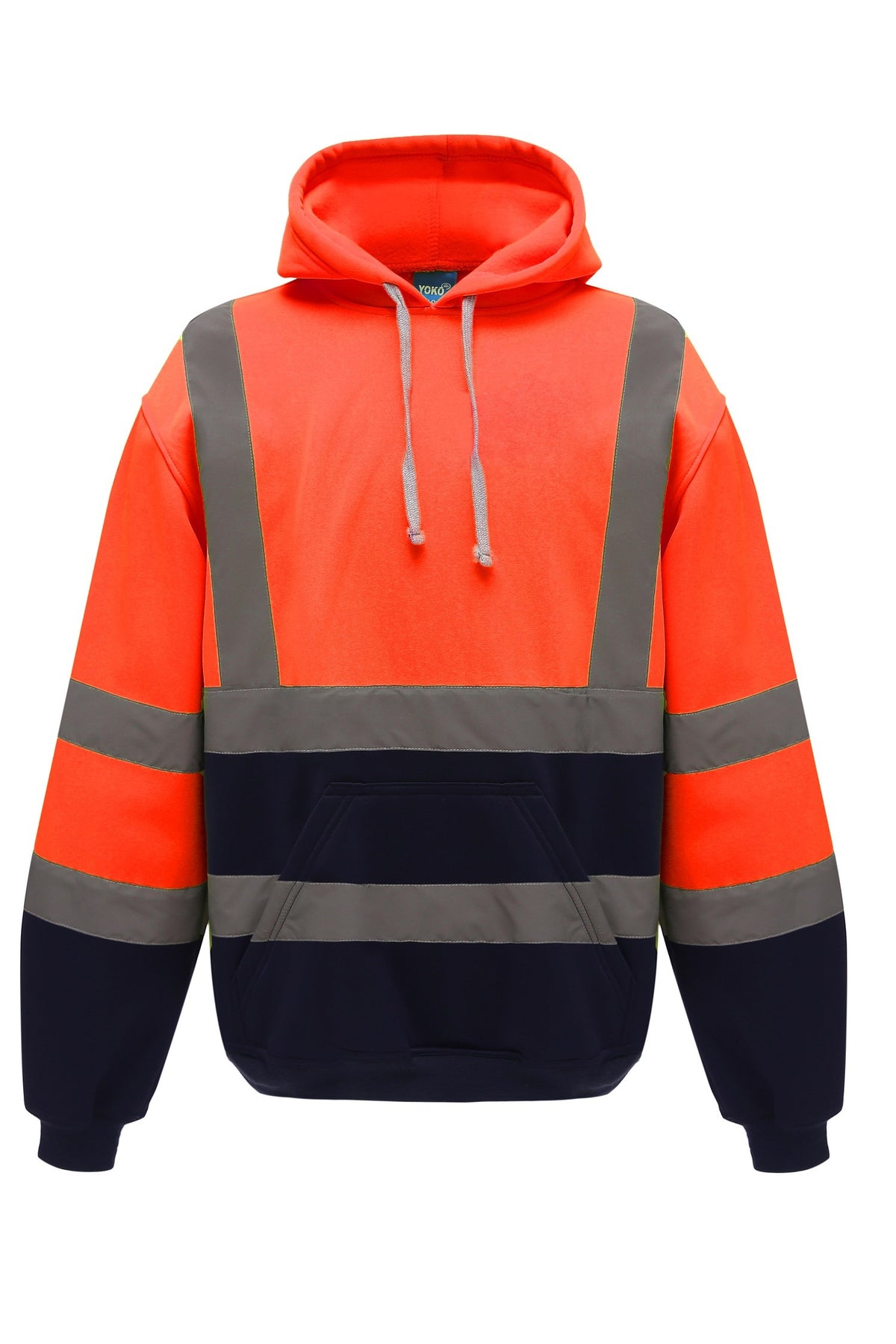 Hi-Vis Pull Over Hoodie | ORANGE/NAVY