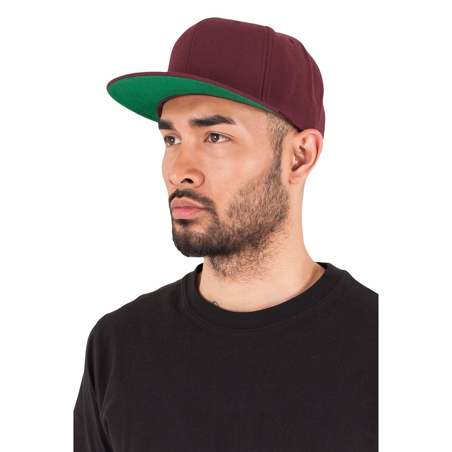The Classic Snapback | BLACK (GREEN UNDERPEAK)