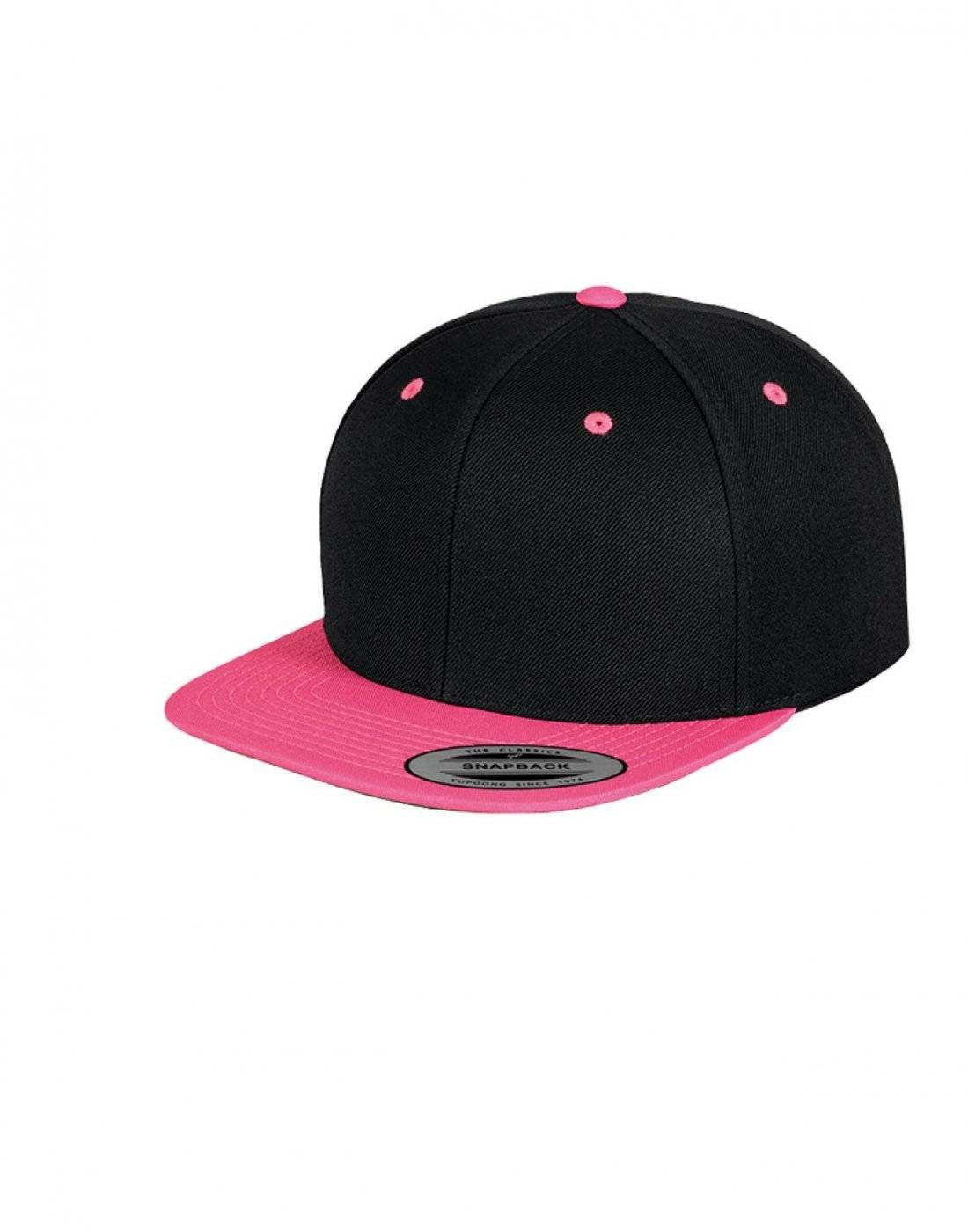 The Classic Snapback 2-tone | BLACK/NEON PINK (GREEN UNDERPEAK)